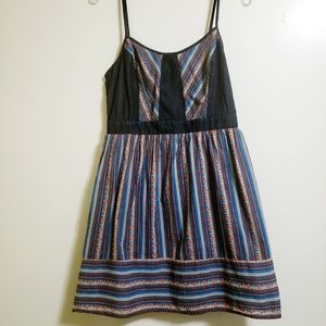 As U Wish Chambray Geometric Print Mini Dress